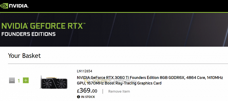 Фото - Похоже, GeForce RTX 3060 Ti с памятью GDDR6X действительно скоро выйдет. Британский ретейлер засветил такую видеокарту