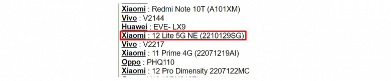 Фото - Xiaomi готовит улучшенный Xiaomi 12 Lite. Новая модель называется Xiaomi 12 Lite 5G NE